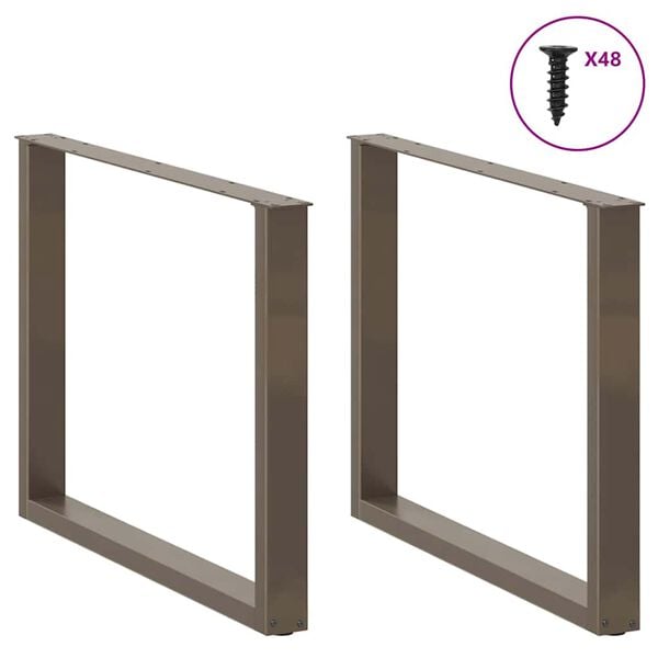 vidaXL Eettafelpoten 3 st U-vormig 100x(72-73) cm staal naturel