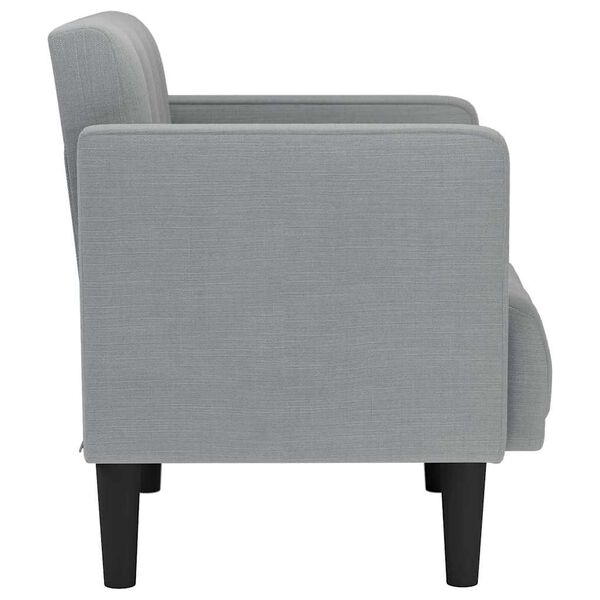 vidaXL Fauteuil met armleuningen Lichtgrijs 53 cm Stof