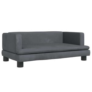 vidaXL Kinderbank 80x45x30 cm fluweel donkergrijs