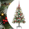 vidaXL Kunstkerstboom Groen en wit 120 cm PVC en Metaal en Plastic