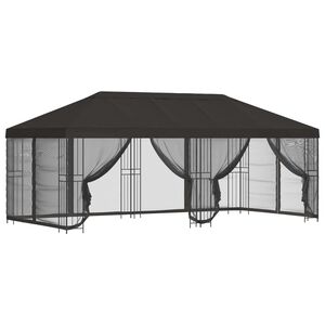vidaXL Paviljoen met zijwanden 6 x 3 m Antracietkleurig