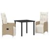 vidaXL Tuin eettafelset 3 pcs Beige poly rattan