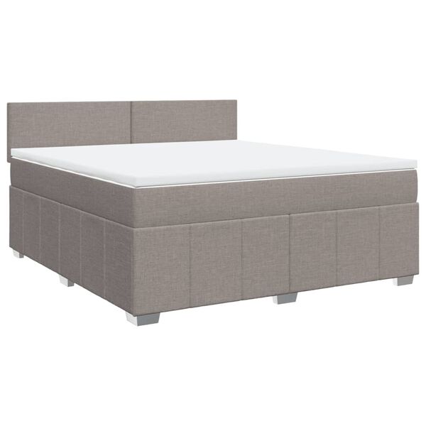 vidaXL Boxspring met matras stof taupe 180x200 cm