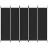 vidaXL Kamerscherm met 5 panelen 250x200 cm stof zwart