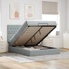 vidaXL Ottoman bed met matras en LED's 140x190cm stof lichtgrijs