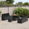 vidaXL Tuinbankenset met kussen 9 pcs Zwart poly rattan