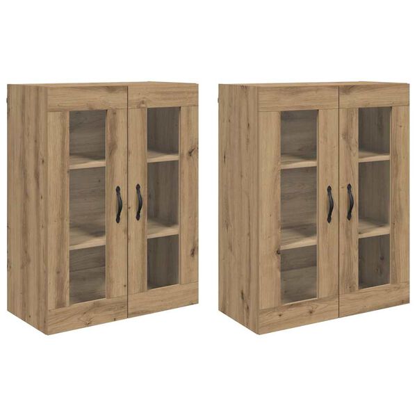 vidaXL Wandkasten 2 pcs Artisan Eiken 69,5 x 34 x 90 cm Bewerkt hout