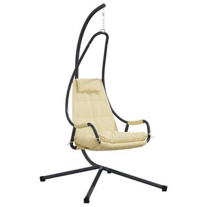 vidaXL Hangende ei-stoel Staal 94 x 107 x 196,5 cm Beige