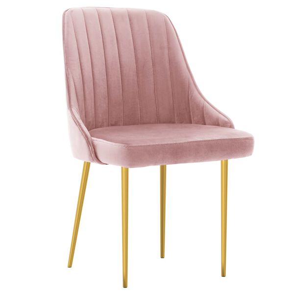 vidaXL Eetkamerstoelen 6 st fluweel roze