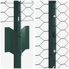 vidaXL Hek met Paal Groen 1,4 x 10 m Staal en PVC