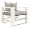 vidaXL 6-delige Loungeset met taupe kussens pallet hout