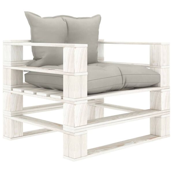 vidaXL 6-delige Loungeset met taupe kussens pallet hout