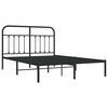 vidaXL Bedframe met hoofdbord metaal zwart 135x190 cm