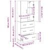 vidaXL Hoge kast met lade 2 pcs Artisan Eiken 69,5 x 34 x 180 cm
