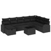 vidaXL Tuin Sofa Set met kussen met opslag 9 pcs Zwart Poly riet