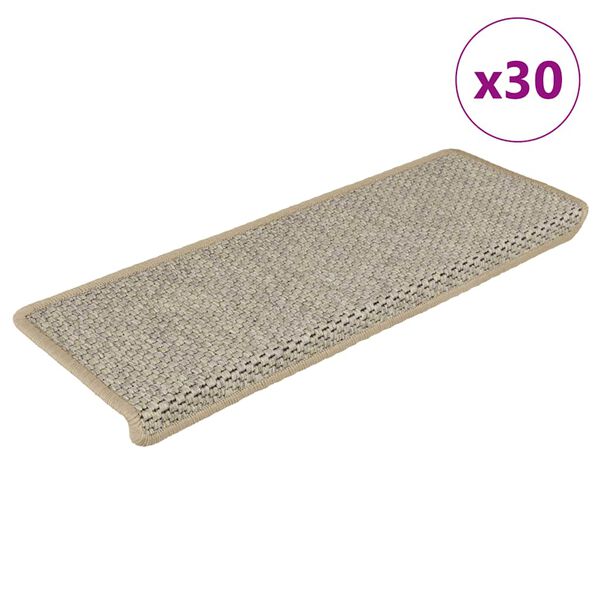 vidaXL Trapmatten zelfklevend Sisal-Look 30 st 65x21x4 cm lichtgroen