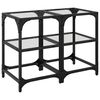vidaXL Salontafels 2 st met transparant glazen blad 30x30x45 cm staal