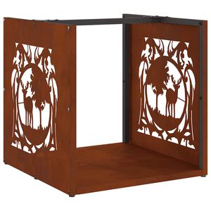 vidaXL Brandhoutrek 40x40x40 cm weervast staal