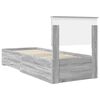 vidaXL Bedframe Grijs Sonoma en Zilver 75 x 190 cm Bewerkt hout