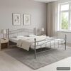 vidaXL Bedframe metaal grijs 160x200 cm