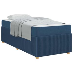 vidaXL Bedframe met matras Blauw 100 x 200 cm Stof