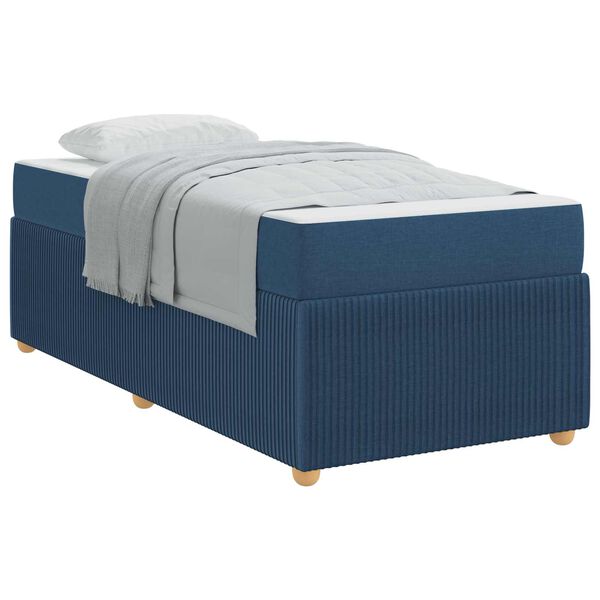 vidaXL Bedframe met matras Blauw 100 x 200 cm Stof