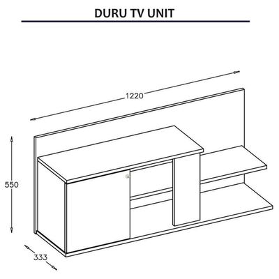 Homemania Tv-meubel Duru 122x33,3x55 cm walnootkleurig
