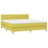vidaXL Boxspring met matras en LED stof groen 180x200 cm