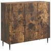 vidaXL Dressoir Gerookt eiken 89 x 34,5 x 80 cm Bewerkt hout