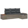 vidaXL Tuin Sofa Set 4 st Grijs poly rattan
