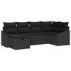vidaXL Bankstel 6 st Zwart poly rattan
