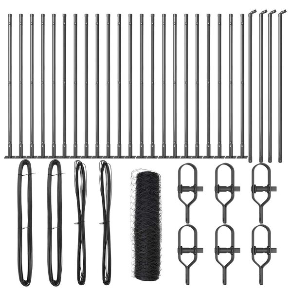 vidaXL Afrasteringspaal Grijs 50 x 0,4 m (36 mm gaas) Staal en PVC