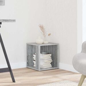 vidaXL Bijzettafel 33x33x34,5 cm bewerkt hout grijs sonoma eikenkleur