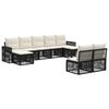 vidaXL Tuinbankenset 9 st Zwart en Cream Wit poly rattan