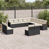 vidaXL 13-delige Loungeset met kussens poly rattan zwart