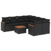 vidaXL Patio Sofa Set 9-zits Black