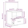 vidaXL Nachtkastje 2 pcs Artisan Eiken 50 x 32,5 x 80cm Bewerkt hout