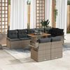 vidaXL Tuin Sofa Set met opslag 9 pcs Grijs Poly riet