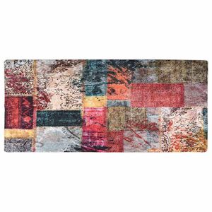 vidaXL Vloerkleed wasbaar patchwork 80x300 cm meerkleurig