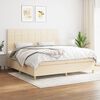 vidaXL Boxspring met matras stof cr&egrave;mekleurig 200x200 cm