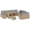 vidaXL Tuin Sofa Set met kussen met opslag 13 pcs Beige en Licht Grijs