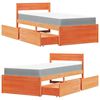 vidaXL Bed met lades en matras massief grenenhout wasbruin 90x200 cm