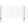 vidaXL Euro-hek met palen 10 x 1 m PVC-Coated Staal Grijs Mesh