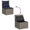 vidaXL 11-delige Loungeset met kussens poly rattan grijs