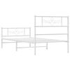 vidaXL Bedframe met hoofd- en voeteneinde metaal wit 100x200 cm