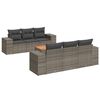 vidaXL 7-delige Loungeset met kussens poly rattan grijs