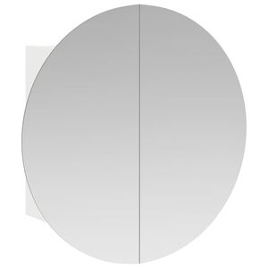 vidaXL Badkamerkast met ronde spiegel en LED 40x40x17,5 cm wit