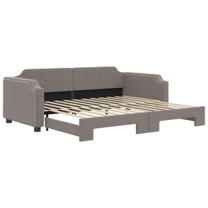 vidaXL Slaapbank met onderschuifbed 100x200 cm stof taupe