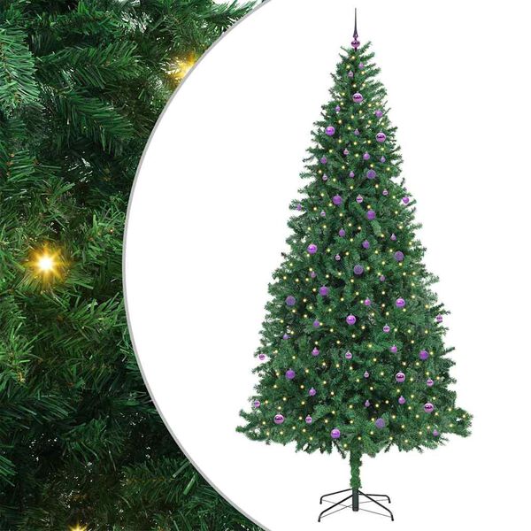 vidaXL Kunstkerstboom Groen 300 cm PVC en Metaal en Plastic
