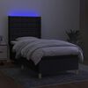 vidaXL Boxspring met matras en LED stof zwart 90x200 cm